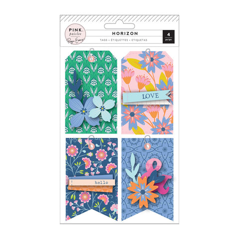 Paige Evans Horizon Layered Cardstock Tags 4/Pkg