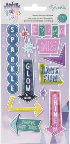 Shimelle Sparkle City Embossed Puffy Stickers