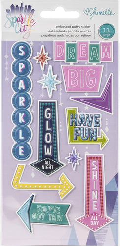 Shimelle Sparkle City Embossed Puffy Stickers