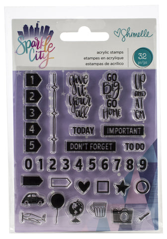 Shimelle Sparkle City Acrylic Stamps 32/Pkg