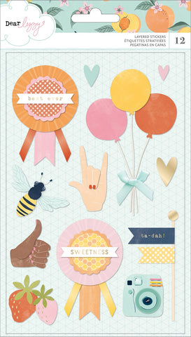 Dear Lizzy It's All Good Layered Stickers 12/Pkg