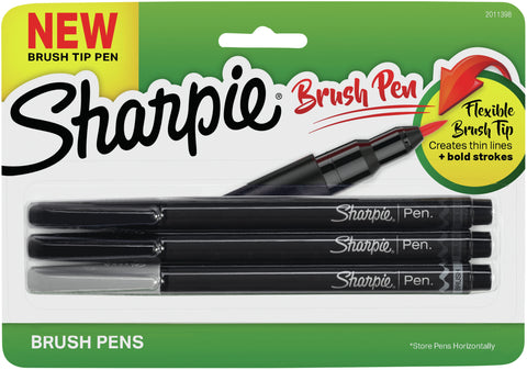 Sharpie Brush Tip Permanent Markers 3/Pkg