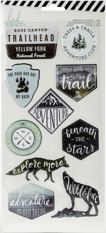 Heidi Swapp Wolf Pack Embossed Stickers 10/Pkg