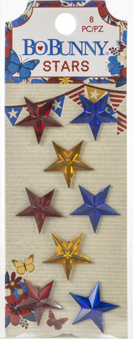 Celebrating Freedom Adhesive Resin Stars 8/Pkg