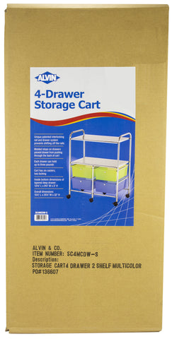 Alvin Rolling Storage Cart W/4drawers &amp; 2 Shelves