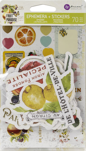 Prima Marketing Fruit Paradise Ephemera W/Stickers 70/Pkg