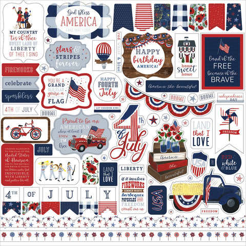 America The Beautiful Cardstock Stickers 12&quot;X12&quot;