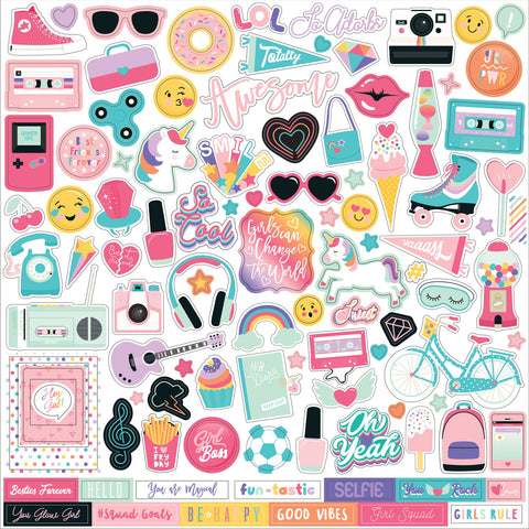 Teen Spirit Girl Cardstock Stickers 12"X12"