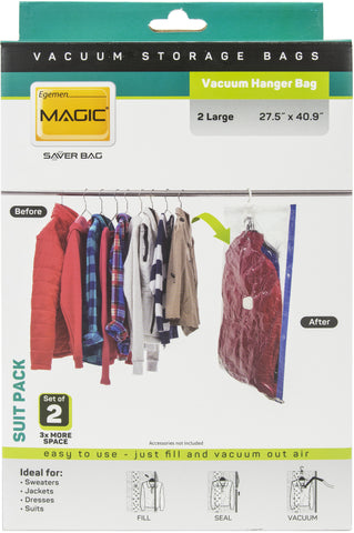 Egemen Magic Saver Vacuum Hanger Bag Set Of 2 Suit Pack