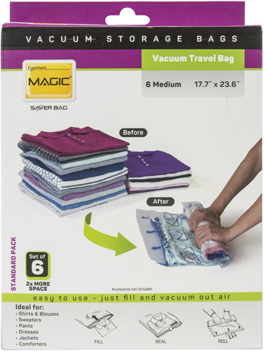 Egemen Magic Saver Vacuum Travel Bag Set Of 6 Standard Pack