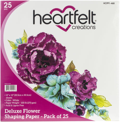 Heartfelt Creations Flower Shaping Paper 12"X12" 25/Pkg