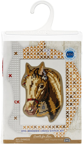 RTO Counted Cross Stitch Kit W/Plywood Form 2.87"X4.05"