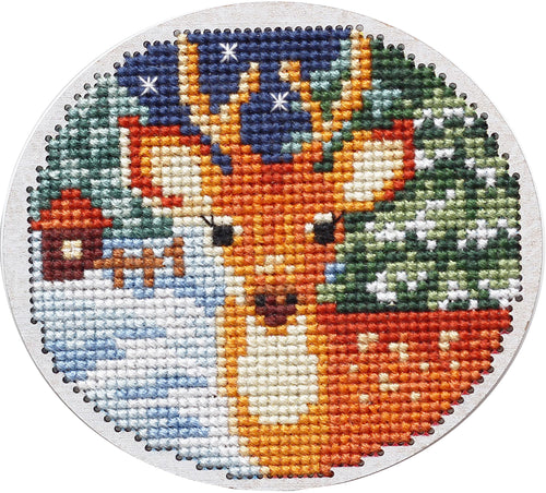 RTO Counted Cross Stitch Kit W/Plywood Form 3.46"X3.14"