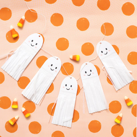 Hey, Pumpkin Ghost Tassel Banner 10/Pkg