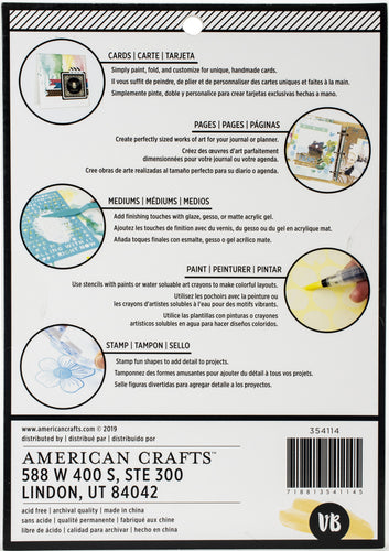 Vicki Boutin Mixed Media Foundations Paper 6"X8" 12/Pkg