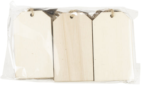 Craft Decor Wood Shape W/Twine 24/Pkg