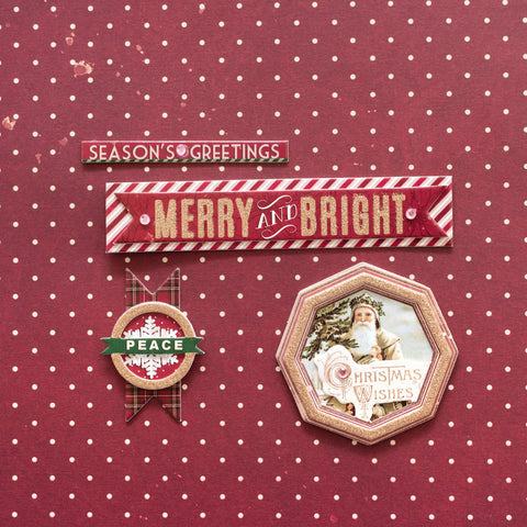 Christmas Treasures Adhesive Layered Chipboard 8/Pkg