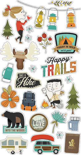 Happy Trails Chipboard Stickers 6"X12"