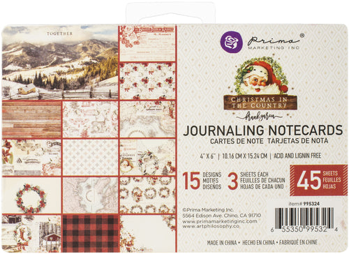 Christmas In The Country Journaling Cards 4&quot;X6&quot; 45/Pkg