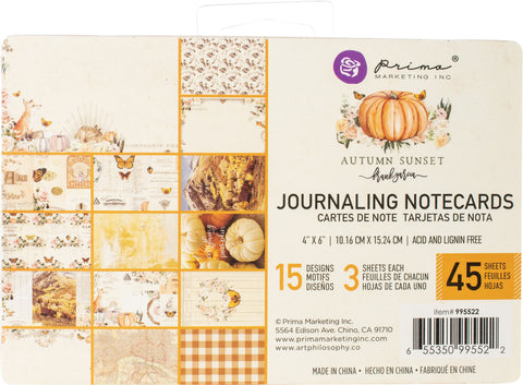 Autumn Sunset Journaling Cards 4&quot;X6&quot; 45/Pkg