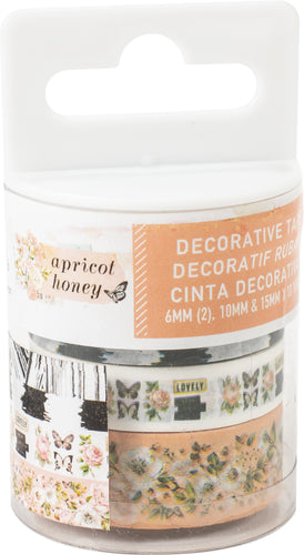 Prima Marketing Apricot Honey Decorative Tape 4/Pkg