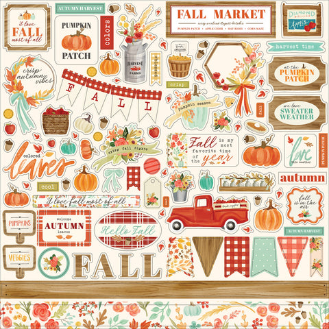 Fall Market Cardstock Stickers 12"X12"