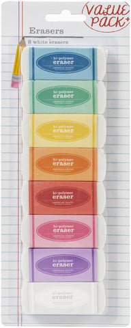 AC Office Hi-Polymer Erasers 8/Pkg