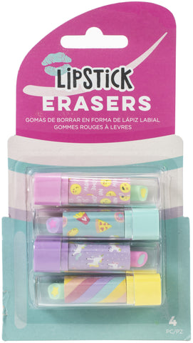AC Office Retractable Lipstick Erasers 4/Pkg
