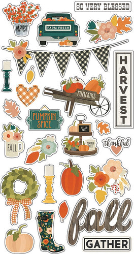 Fall Farmhouse Chipboard Stickers 6"X12"