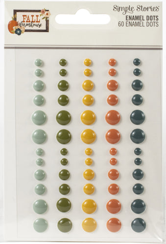 Fall Farmhouse Enamel Dots Embellishments 60/Pkg