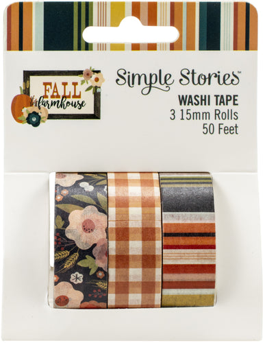 Simple Stories Fall Farmhouse Washi Tape 3/Pkg