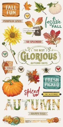 Autumn Splendor Chipboard Stickers 6&quot;X12&quot;