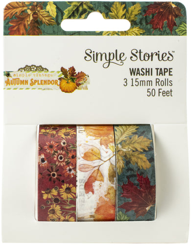 Simple Stories Autumn Splendor Washi Tape 3/Pkg