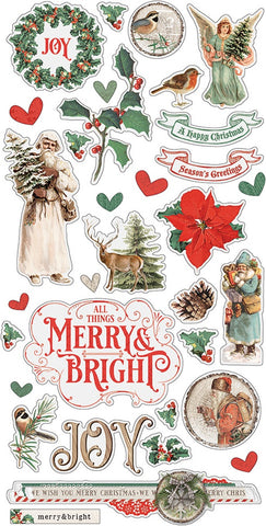 Country Christmas Chipboard Stickers 6"X12"