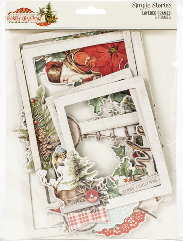 Country Christmas Layered Frames Die-Cuts 6/Pkg