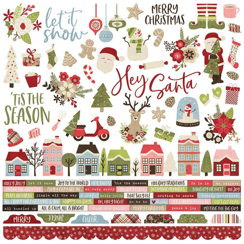 Holly Jolly Cardstock Stickers 12"X12"