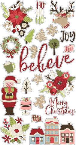 Holly Jolly Chipboard Stickers 6"X12"