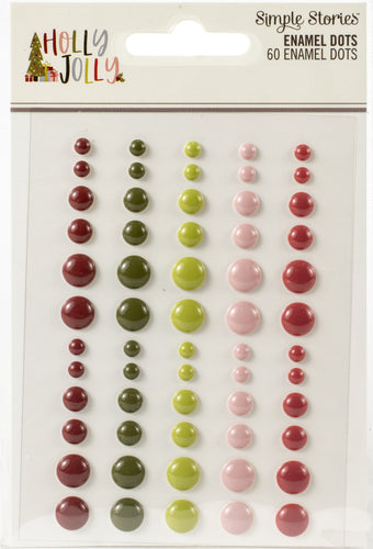 Holly Jolly Enamel Dots Embellishments 60/Pkg