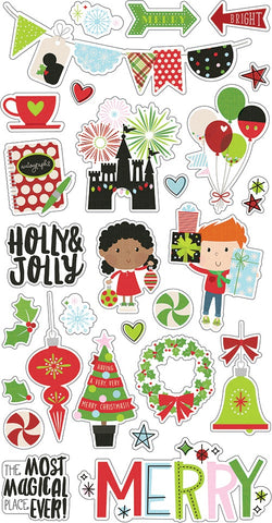 Say Cheese Christmas Chipboard Stickers 6"X12"