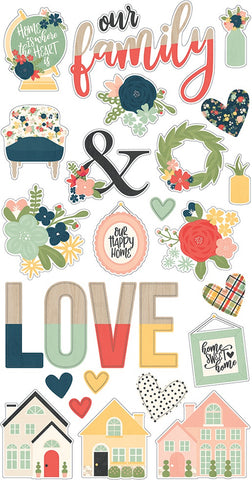 So Happy Together Chipboard Stickers 6"X12"