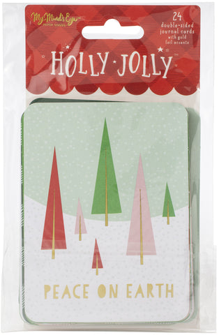 Holly Jolly Double-Sided Journal Cards 24/Pkg