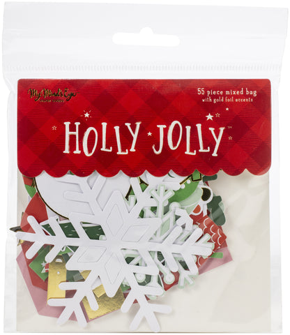 Holly Jolly Mixed Bag Cardstock Die-Cuts 55/Pkg