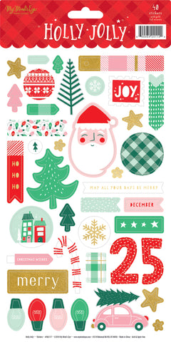 Holly Jolly Stickers 6"X12"