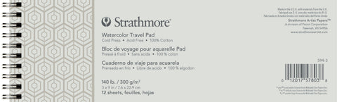 Strathmore Watercolor Travel Pad 3"X9"