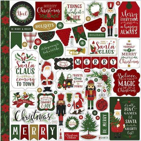 Here Comes Santa Claus Cardstock Stickers 12"X12"
