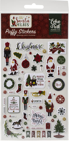 Here Comes Santa Claus Puffy Stickers