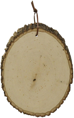 Basswood Country Round W/Leather Hanger