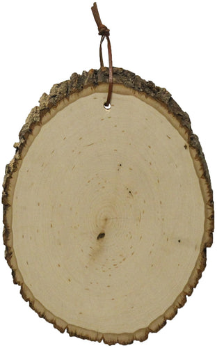 Basswood Country Round W/Leather Hanger