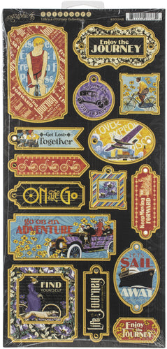 Life's A Journey Chipboard Die-Cuts 6"X12" Sheet