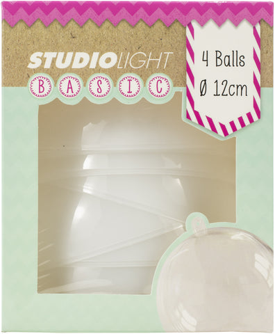 Studio Light Plastic Ball Ornament 12cm 4/Pkg